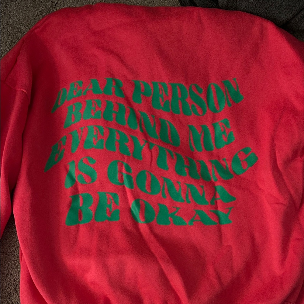 Edikted Pink Sweatshirt with Green Text